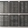New Chinese-style sliding door 3d model