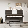 Cozy Interior With Black Piano Music Sheet Wall Art Vase Books And Decor Items