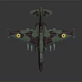 Detailed 3D Model of Camouflage Military Aircraft with Missile Launchers in Aerospace Design