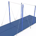 Gymnastics Sports Equipment Parallel Bars With Blue Safety Mats For Training