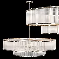 Contemporary Multi Tiered Chandelier With Clear Crystal Rods And Polished Metal Frame