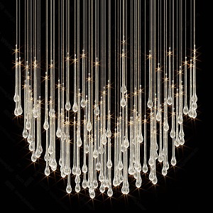 Modern Chandelier Glass Water Drop Chandelier 3d model