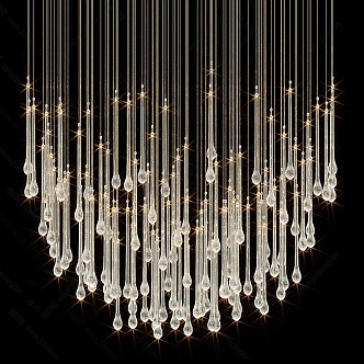 Modern Chandelier Glass Water Drop Chandelier 3d model