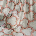 Decorative Textile Components With Intricate Geometric Patterns And Colorful Textures