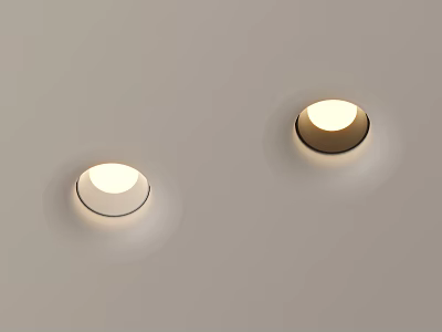 Recessed Downlights and Spotlights with Soft Warm Light for Ceiling Installation 3d model