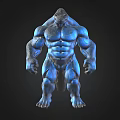 Blue Muscular Mythical Creature With Detailed Textured Skin And Strong Build