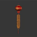 Elegant Red Lantern Home Furniture with Golden Decorative Details and Hanging Tassels