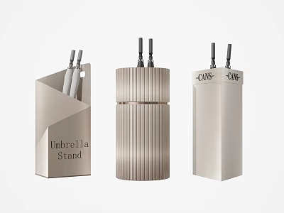 Public Facility With Modern Umbrella Stand Coin Can And Functional Design 3d model