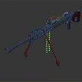 Browning machine gun Browning Gatling White Browning machine gun machine gun bullet military 3d model