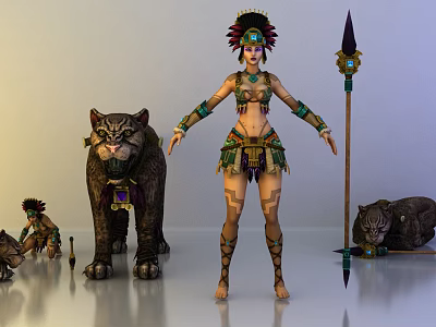 Modern game character trainer 3d model Modern game character trainer 3d model