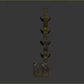 Decorative Geometric Sculpture With Multi Tiered Diamond Frames And Bowl Holders