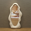 Cream style decorative mirror full-length mirror fitting mirror floor mirror shaped art mirror vanity mirror 3d model