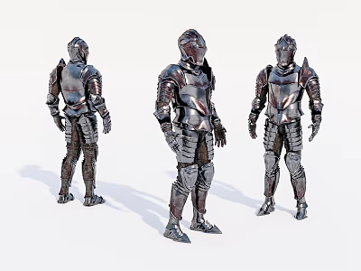 Modern game character virtual character warrior in armor 3d model