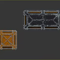 Industrial Metal Storage Crates With Orange And Blue Design And Reinforced Panels