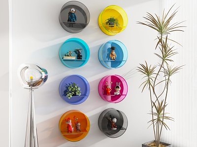 Dopamine Acrylic Transparent Round Hand Shelf Wall Hanging model