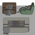 Modern Combination Sofa Multiplayer Sofa 3d model