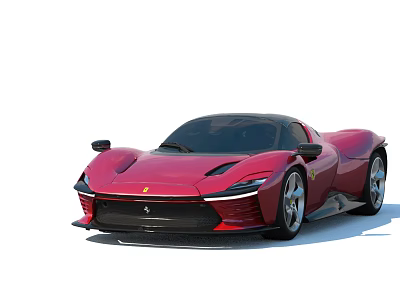 Red Ferrari Sports Car With Sleek Modern Design And Aerodynamic Body 3d model