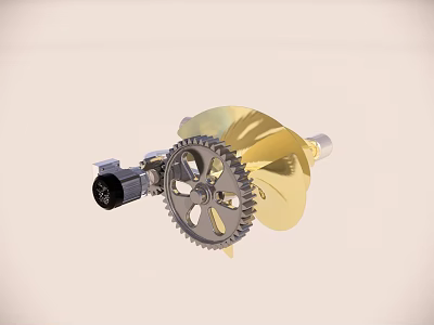 Industrial Equipment With Precision Metal Gear Turbine Blade And Mechanical Shaft 3d model