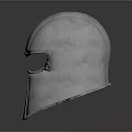Medieval Weapon Helmet in Silver with Face Mask and Decorative Side Holes