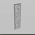 Elegant White Decorative Partition Featuring Intricate Carved Vine Pattern Design 3d model