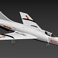 Gray Fighter Jet Flying with Aerodynamic Wings Detailed Fuselage and Sharp Nose Against Dark Background