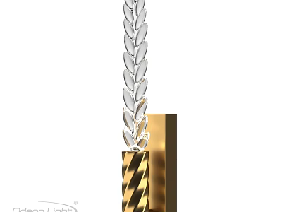 Elegant Modern Wall Lamp With Leaf Shaped Decoration And Gold Black Striped Base 3d model