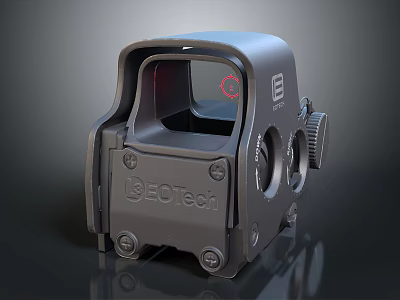 EOTech Holographic Tactical Sight With Red Dot Reticle And Adjustment Knobs 3d model