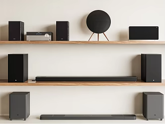 Audio Combination Bar Audio Bluetooth Audio Modern Simple Audio Video Equipment 3d model
