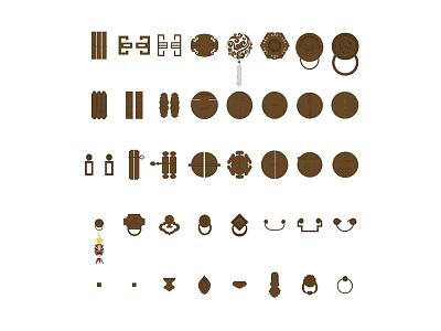 Collection Of Stylish Door Handles With Various Decorative Designs And Shapes 3d model
