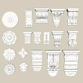 Gypsum components carved for Roman stigma 3d model