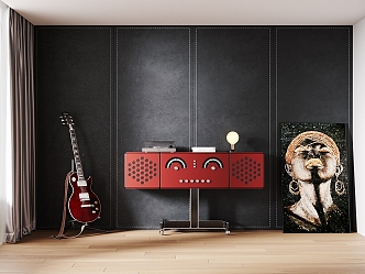 Entrance Cabinet Side Cabinet Decorative Cabinet Vinyl Record Cabinet 3d model