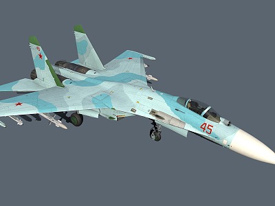 Su-27 fighter flanker jet fighter 3d model