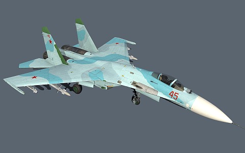 Su-27 fighter flanker jet fighter 3d model