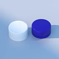 Clear Vivia Mineral Water Bottles With White And Blue Caps And Separate Blue Lid