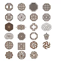 Traditional Carved Window Patterns With Various Shapes Geometric And Floral Designs