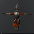 A Man In Silver Armor And Red Robe With Arms Outstretched On Gray Background