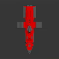 Red Futuristic Spacecraft Model With Gray Details For Space Exploration Missions