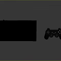 Modern Black Game Console With Wireless Controller For Home Entertainment System