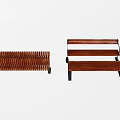 Wooden Outdoor Chairs With Modern Slatted Seats And Curved Backrests Design