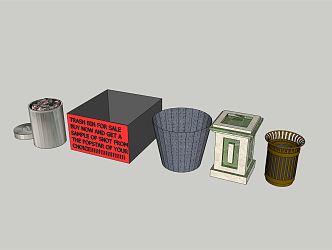 Modern trash can garbage sorting station garbage bin garbage room sorting bin 3d model