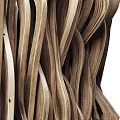 Natural Wooden Decorative Strips With Wavy Textures And Twisted Patterns 3d model