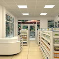 Health Product Store With Organized Medicine Non Medicine Shelves And Product Displays