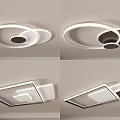 Modern Geometric LED Ceiling Lights With Round And Square Stylish Design 3d model