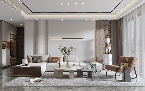 modern living room 3d model