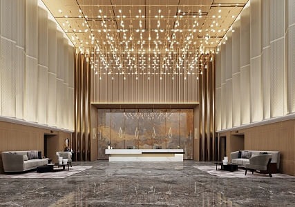 Modern Hotel Lobby 3d model