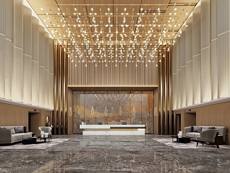 Modern Hotel Lobby 3d model