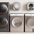 Various Styles Modern Washing Machine with Black Double Drum and Silver Single Drum Units
