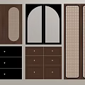 Stylish Wooden Cabinet Door and Drawer Components Featuring Various Textured and Arched Designs