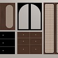 Mid-ancient style wardrobe door combination door panel wardrobe door 3d model