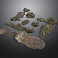 Collection of Natural Stone Materials with Various Shapes and Colors